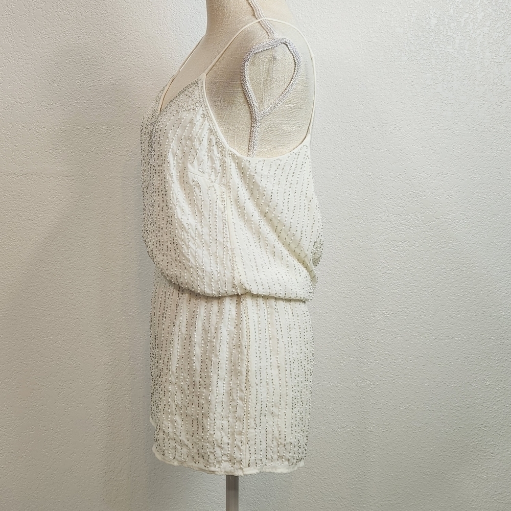 Lulu's From This Day Forward Ivory Beaded Romper Size: S - Picture 8 of 15